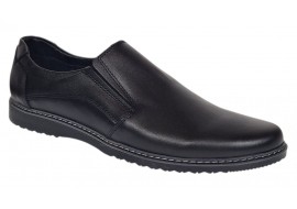 Pantofi barbati negri casual din piele naturala fara siret - De Suceava SP217ELN